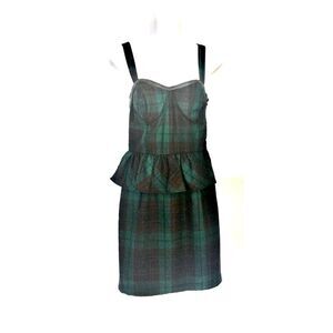 NWT Tommy Girl Green Plaid Peplum Sun Dress S